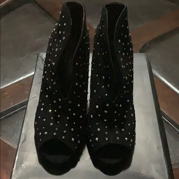 Women’s black heel with rhinestone - Picture 3 of 4